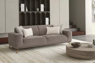 Flora Triple Sofa Brown