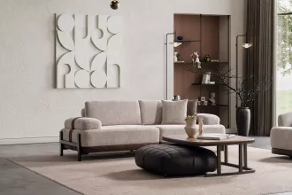 Rina Triple Sofa Wooden Leg