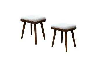 Vına 2-pack Stool Travertıne - Walnut